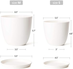 Macetas Macetas BEES Orchids White Round Shaped Flowerpots Garden Decorative Plastic Flower Pot Macetas