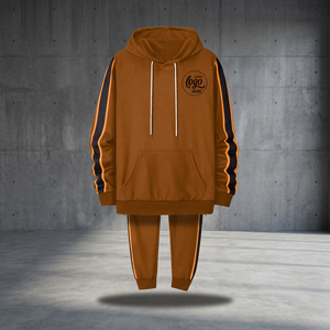 Ensembles de survêtements décontractés pour hommes à capuche, séchage rapide, avec logo personnalisé imprimé - 100% coton molletonné, taille élastique, 380g, service OEM - Product Image 3
