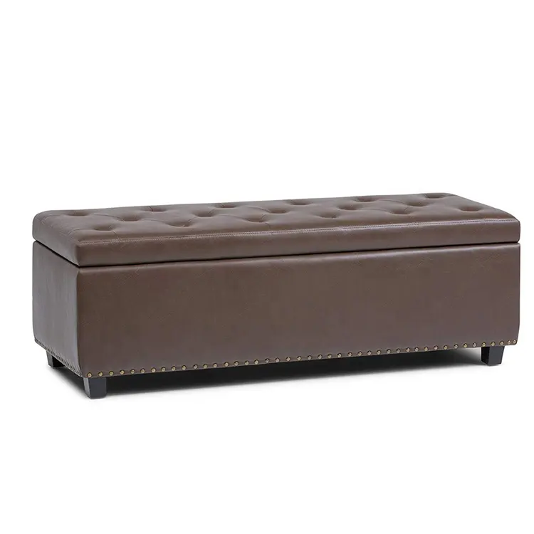 Seating Bench Cube Stool Foot Modern Wooden Frame Tufted Upholstered Shoe Storage Ottoman