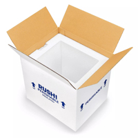 Boîte d'expédition isotherme en carton réutilisable, boîte isotherme en polystyrène, emballage isotherme pour chaîne du froid avec couvercle