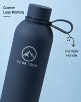Botella de Agua con Aislamiento al Vacío de Doble Pared de Acero Inoxidable 304 de 500 ml, con Asa Flexible, Mantiene la Temperatura de 12 a 24 Horas, Taza de Regalo