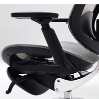 Chaise de bureau ergonomique moderne pour cadres, dossier en maille, hauteur réglable, base en alliage d'aluminium, accoudoirs en PU, repose-pieds, garantie de 3 ans