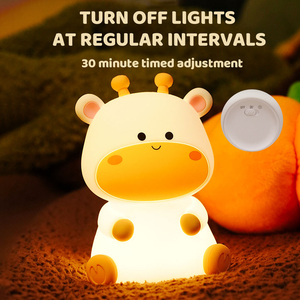 Dễ thương Little Deer <span class=keywords><strong>LED</strong></span> ánh sáng ban đêm RGB tap tap cảm ứng điều khiển độc đáo động vật Silicone Nhà Phòng ngủ trang trí ấm trắng Pin - Product Image 5