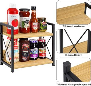 2 Tier Spice Rack Organizer <b>for</b> Countertop <b>Shelf</b> Organizer <b>for</b> Home <b>Kitchen</b> Spice Rack <b>Shelf</b> - Product Image 4