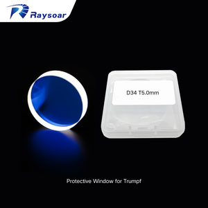 Lente de fibra óptica Raysoar, lente protectora óptica láser D34 T5.0mm, sílice fundida para máquina de corte por láser de fibra Industrial <span class=keywords><strong>Trumpf</strong></span> - Product Image 2