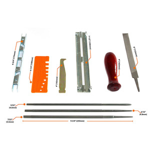 Professionele 10-delige Kettingzaag Slijpset <span class=keywords><strong>Set</strong></span> Met Diamant Hardhout Handvat Ronde/Platte Vijl Geleidebalk Vijl Slijper Gereedschap - Product Image 2