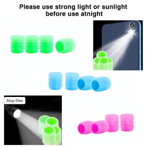 Lot de 4 capuchons universels pour roues de moto et de voiture, protection fluorescente pour valves de pneus en ABS - Product Image 4