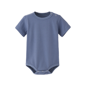 Vente en gros de grenouillères à manches courtes pour bébés grenouillères d'été en coton uni pour bébés fournisseur de vêtements pour bébés filles et nouveaux-nés - Product Image 6