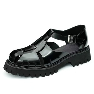 Chaussures en cuir à cellules ouvertes pour hommes, en cuir véritable, ajustables, pour tenue de ville, respirantes, sandales à enfiler, légères - Product Image 1