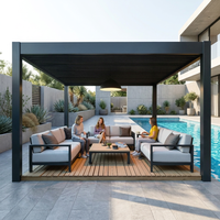 Pergola motorisée en aluminium à lames orientables, imperméable, pare-soleil automatique pour jardin, villa, usage commercial