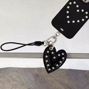 Colgante de llavero con forma de corazón de PU estilo coreano, dije de teléfono móvil con forma de corazón a la moda, colgante de borla para bolso. - Product Image 3
