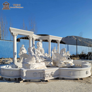 Hermosa FUENTE DE <span class=keywords><strong>Trevi</strong></span> de agua de mármol piedra tallada de jardín al aire libre blanco grande - Product Image 1