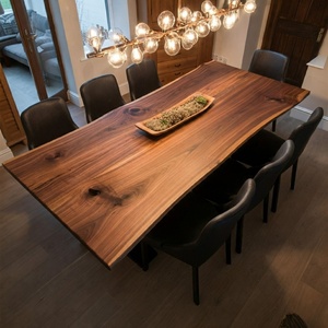 Whole Board Non-Spliced South American Walnut Natural Shape <strong>Table</strong> Top <strong>Live</strong> <strong>Edge</strong> 6-12 Seaters Wood Slab Wood Dining <strong>Table</strong> - Product Image 4
