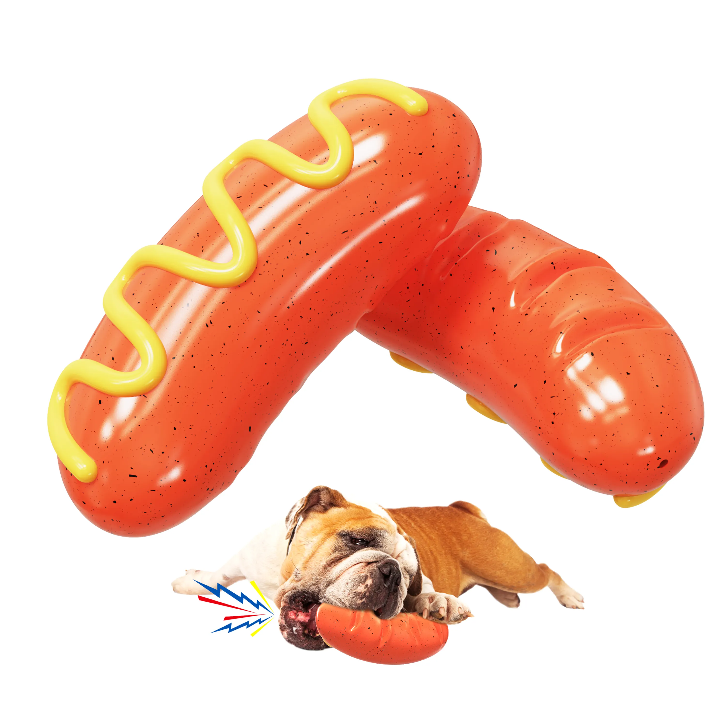 Nouveau Design Pet Squeaker Jouet Pour Chiens Durable Hot Dog Jouets À Mâcher TPR Fun Interactive Chien Jouets