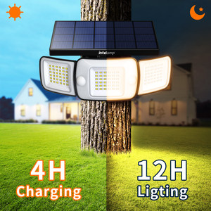 Intelamp PIR Remote Control Outide Solar <strong>Security</strong> <strong>Light</strong> 2 Motion Sensors LED Wall <strong>Lights</strong> for Home - Product Image 4