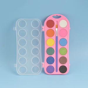 12 couleurs solide aquarelle peinture <span class=keywords><strong>gouache</strong></span> peinture avec pinceau pour enfants - Product Image 1