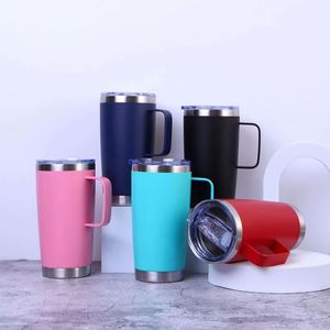 Gobelet de voyage le plus vendu 20 oz en acier inoxydable isolé sous vide avec poignée, couvercle et couvercle à paille - Product Image 1