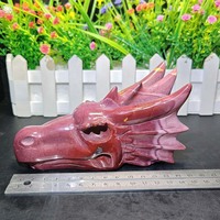 Statue personnalisée d'usine, sculptures en pierre naturelle, dragon exquis en jaspe Mookaite, art populaire, pierre précieuse pour la décoration Feng Shui
