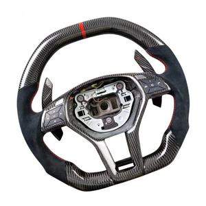 Volant en fibre de carbone pour Mercedes Benz W204 W205 W212 W213 W217 W218 a <span class=keywords><strong>C</strong></span> E CLS GLC 2010 2011 2012 2013 2014 2015 - Product Image 2