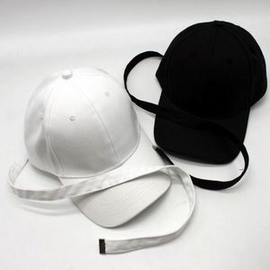 หมวกแก๊ปปีกโค้งสีดำขาวขายส่ง ปักโลโก้ตามสั่ง สายยาวปรับได้ - Product Image 2