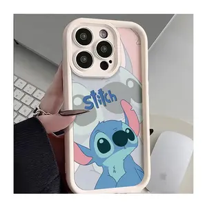 Lo más nuevo Stitch Angel Couple Soft Cute accesorios de teléfono a prueba de golpes contraportada para iPhone 15 pro Max 13 14 XR 12 funda de teléfono