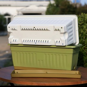 Jardinières de balcon de haute qualité avec plateaux, grands pots carrés <span class=keywords><strong>en</strong></span> plastique pour <span class=keywords><strong>fleurs</strong></span> et légumes d'extérieur - Product Image 2