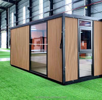 Maison conteneur extensible imperméable à l'eau, aspect bois, portable et modulaire, pour bureau de jardin, villa ou salon