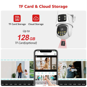 Câmera Pan-Tilt ICSEE 9MP CMOS com Lente Dupla Tandem WIFI <span class=keywords><strong>CCTV</strong></span> DC 12V, Microfone Embutido, Áudio Bidirecional, Visão Noturna, IP66, Cartão de Memória - Product Image 6