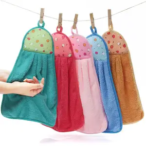 Hot Sale Hanging Kitchen Towel Quickly-dry Lovely Hand Towel With Ties