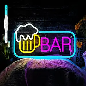 LED papan Neon seni lampu dinding untuk bir Bar dekorasi Dimmable USB bertenaga Martini LED lampu Neon