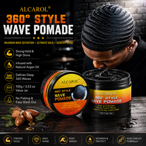 Pronta Consegna: Pomata 360 Wave da 100g per <span class=keywords><strong>Uomo</strong></span>, <span class=keywords><strong>Cera</strong></span> Modellante per <span class=keywords><strong>Capelli</strong></span> a Tenuta Forte <span class=keywords><strong>con</strong></span> Olio di Argan e Burro di Karité, Crema Definizione Onde - Product Image 2