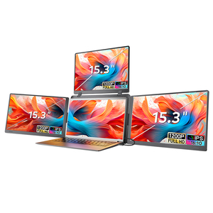 Vente directe d'usine et promotion exceptionnelle 360 °   Moniteur d'ordinateur portable à quatre écrans réglables S980, écran large 16:10, 11 % d'espace supplémentaire pour le trading - Product Image 1