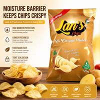 Sachet d'emballage personnalisé pour chips, en VMPET haute barrière, à scellage arrière, type oreiller, pour chips de pommes de terre, fruits secs et snacks