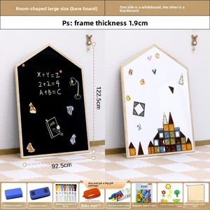 Pizarra Magnética de Doble Cara con Forma de Casa para Niños, Antipolvo, Borrable, con Soporte de <span class=keywords><strong>Madera</strong></span> Maciza, para Uso Doméstico, Educación Temprana para Bebés - Product Image 3