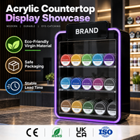 Vitrine de comptoir à 3 niveaux en acrylique LED avec logo personnalisé pour sachets de snus, solution écologique pour les magasins de tabac