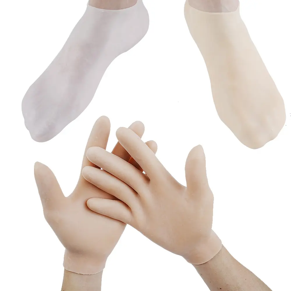 Chaussettes en silicone pour les mains et les soins des pieds Chaussettes en silicone pour l'humidité des mains et des pieds pour les femmes Chaussettes hydratantes pour les pieds