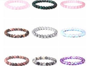 الجملة الحجر الطبيعي الكوارتز خرز كريستالي أساور 8 مللي متر العقيق الخرز اليدوية أساور من الأحجار الكريمة للنساء و لي - Product Image 2