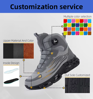 Chaussures de sécurité pour hommes, embout en acier, coussin d'air, absorption des chocs, lacets rotatifs, tige en maille respirante, chaussures de protection industrielles