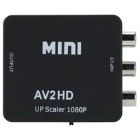 Konverter Video Audio RCA ke HDTV 1080P Mini RCA Composite CVBS AV2HD Adapter Mendukung PAL/NTSC untuk TV/PC