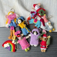 Porte-clés décoratifs en feutre de laine faits main du Népal, jouets en peluche, animaux en peluche, pendentifs de sac pour filles, adolescentes et adultes, cadeau d'anniversaire