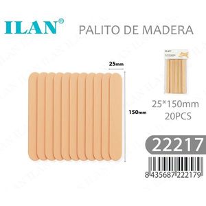 Bastoncini di legno ILAN 25x150mm 20 pezzi per progetti artistici e artigianali - Product Image 1