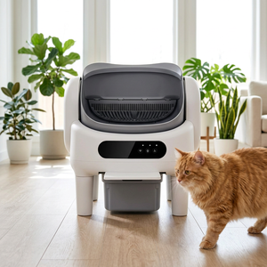 Automatic Open <b>Top</b> Design Eco-Friendly Durable <b>Cat</b> Toilet 74L Capacity ABS+PP Material App Control Safety Lock Self-Cleaning - Product Image 1