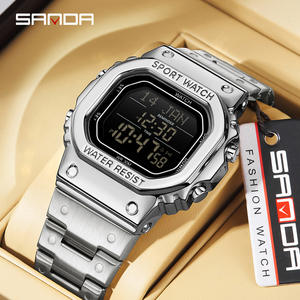 Reloj SANDA 2172 Original para Hombre, Resistente al Agua, Luminoso con LED, Fecha, Alarma, Cronógrafo, Correa Dorada, Reloj Digital para Hombre - Product Image 2