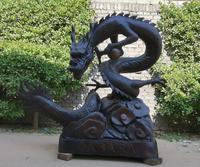 Sculpture de dragon en bronze, cuivre et laiton d'origine chinoise pour jardin