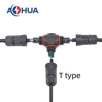 Conector de Cable LED con Fijación por Tornillo, Tipo L/T/X/H/F, 1 Entrada y 2/3/4/5 Salidas, Impermeable IP68, Conector de Cable de Alimentación para Cableado de Iluminación LED