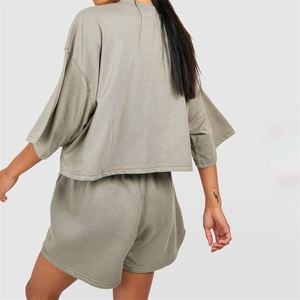 Offre Spéciale complet personnaliser femmes surdimensionnées 100% coton ensemble de shorts d'été ensembles pour femmes - Product Image 4