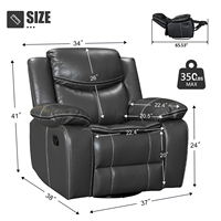 CY Manueller Massage-Sessel, Moderner Einzelner Wohnzimmer-Sessel, Schaukelstuhl, Relaxsessel, Einzel-Sofa, Theater-Ledersessel, Holz-Relaxsessel-Set
