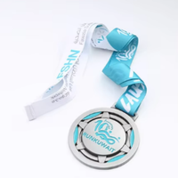 Médaille personnalisée en alliage de zinc, argent antique, gravée en 3D, imprimée UV, pour le 100e anniversaire, vente en gros d'usine, récompense sportive pour la marche