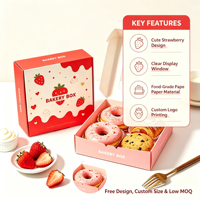 Boîte à donuts personnalisée avec fenêtre en papier pour l'emballage de donuts, biscuits et pâtisseries