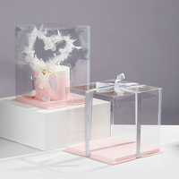 Boîte à gâteau Logo personnalisable, boîte à gâteau avec couvercle, Double couche de 10 pouces, emballage de gâteau 2 en 1, boîte à gâteau d'anniversaire, vente en gros, pièces
